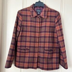 Requirements Wool Blend Plaid  women’s jacket size 16